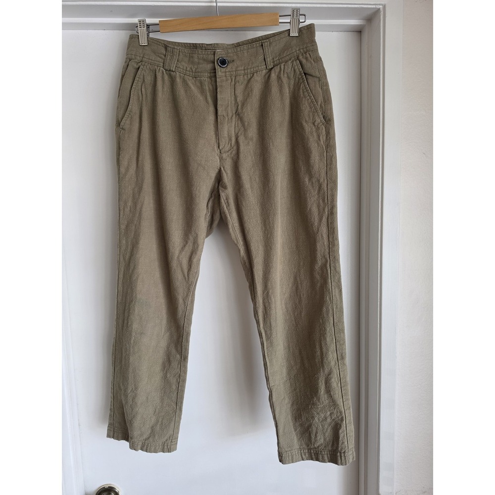 I Love Ugly Pants Men M Tan Casual Solid Cotton Trousers Streetwear Slacks